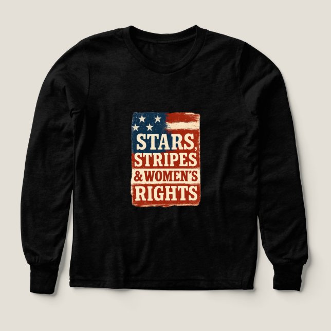 Stars, Stripes & Women’s Rights Distressed Flag T Shirt (Design framsida)