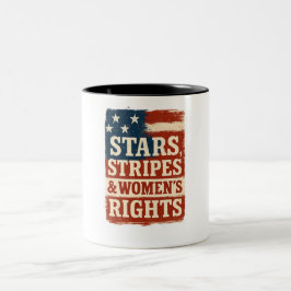 Stars, Stripes & Women’s Rights Distressed Flag Två-Tonad Mugg