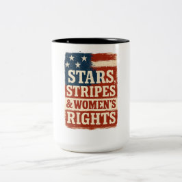 Stars, Stripes & Women’s Rights Distressed Flag Två-Tonad Mugg