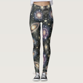 Stars Swirling Galaxies Mönster Leggings