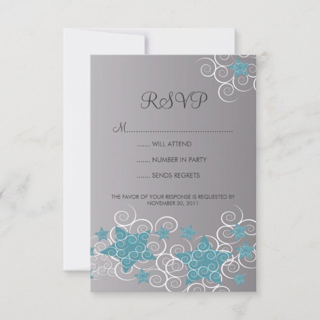 Stars & Swirls Firande Party OSA Kort (Framsida)