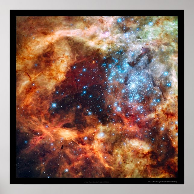 Stars Tarantula Nebula Black Gräns Poster (Framsidan)