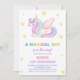 Stars Unicorn Birthday-inbjudningar Inbjudningar