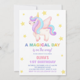 Stars Unicorn Birthday-inbjudningar Inbjudningar