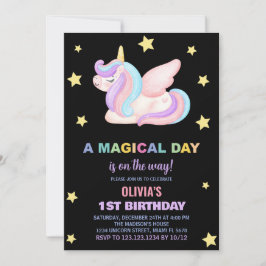 Stars Unicorn Birthday-inbjudningar Inbjudningar