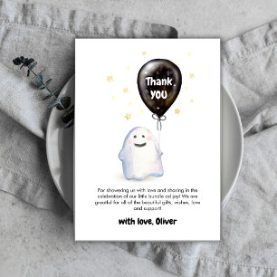 Stars Whimsical Little Boo Balloon Baby Shower Tack Kort