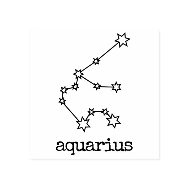 Stars Zodiac Celestial Horoscope Aquarius Stämpel (Tryck)