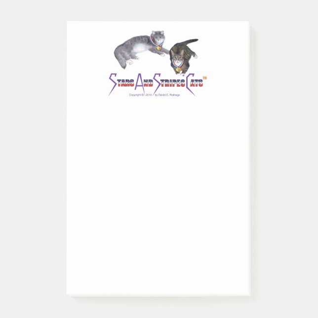 StarsAndStripesCats noterar, 4 x 6 Post-it Block (Framsida)