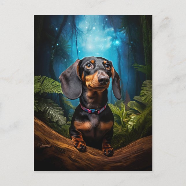 Starscape Dachshund vykort (Framsida)