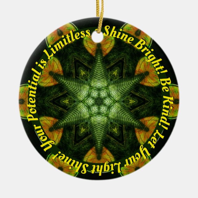 STARSEED-etikett Julgransprydnad Keramik (Framsidan)