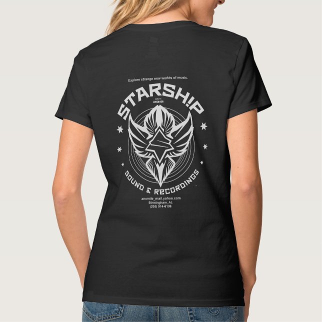 STARSH! P-ljud & inspelningutslagsplats (kvinna T-shirt (Baksida)