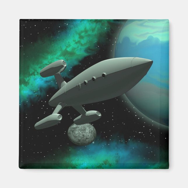 Starship Explorer (fyrkant) Magnet (Framsidan)