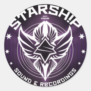 STARSHIP Ljud & Recordations-etikett Runt Klistermärke