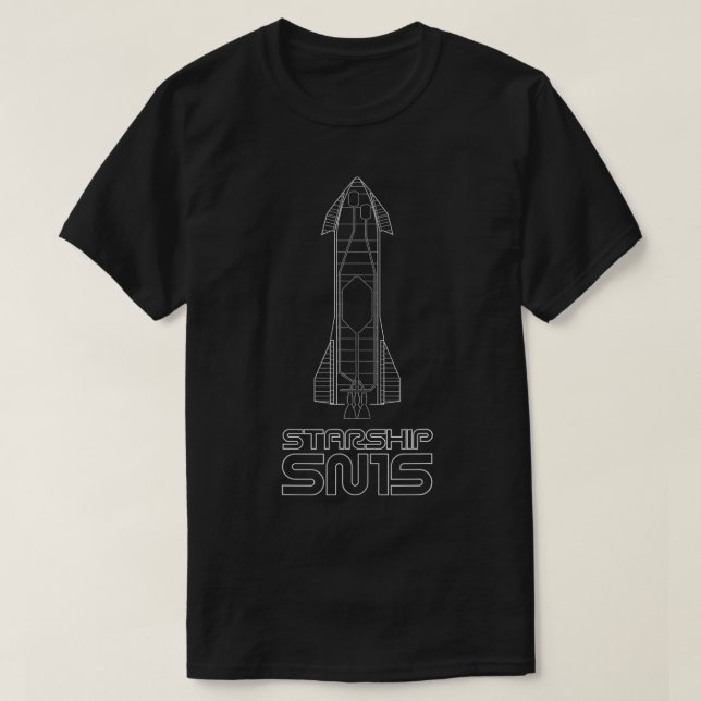 STARSHIP SN15 Space Eploration Rocket-plan T Shirt (Design framsida)