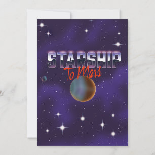 Starship to Mars Magnet Inbjudningar