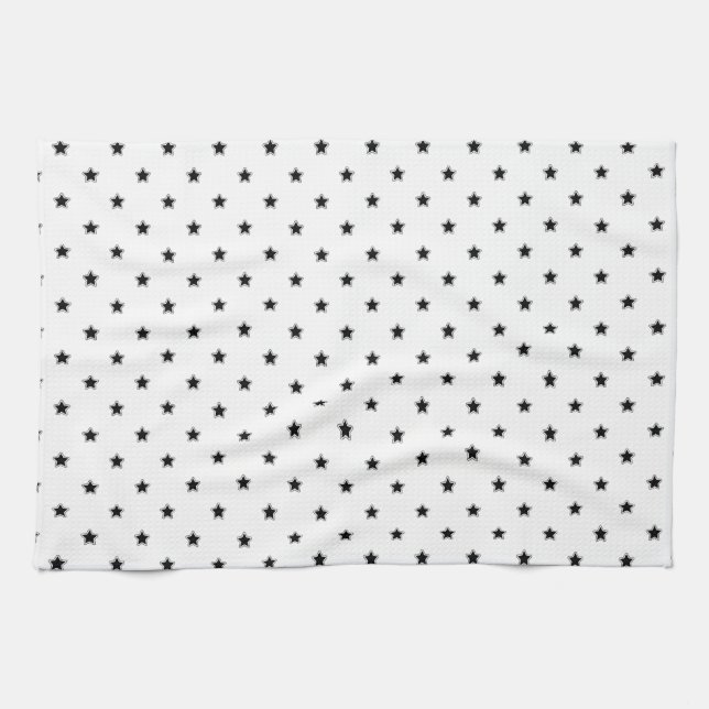 STARSO7 BLACK WHITE STARS MÖNSTER GRAPHICS BACKGRO KÖKSHANDDUK (Horisontell)