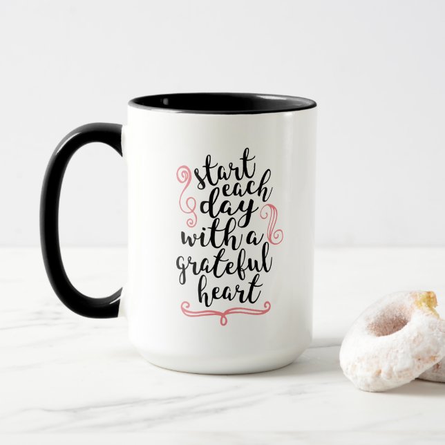 Start each day mug mugg (Med munk)