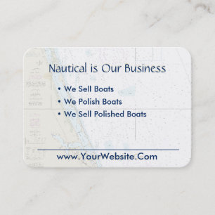 Start FL Nautical Chart Clean Fresh Blue Tan Visitkort