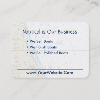 Start FL Nautical Chart Clean Fresh Blue Tan Visitkort