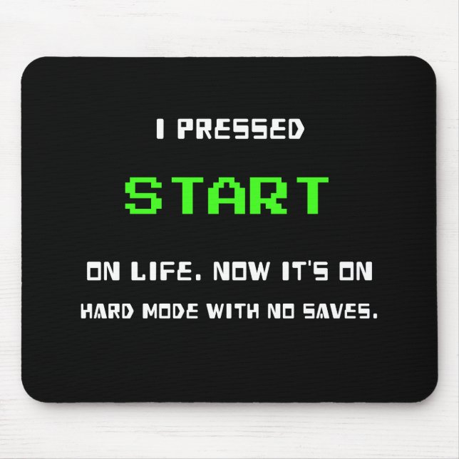 START-knapp Retro 8 Bit Pixel Art Gamer Spelande  Musmatta (Framsidan)