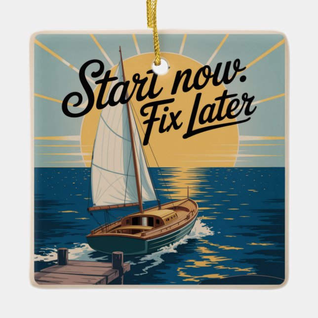 Start Now. Fix Later Julgransprydnad Keramik (Framsida)