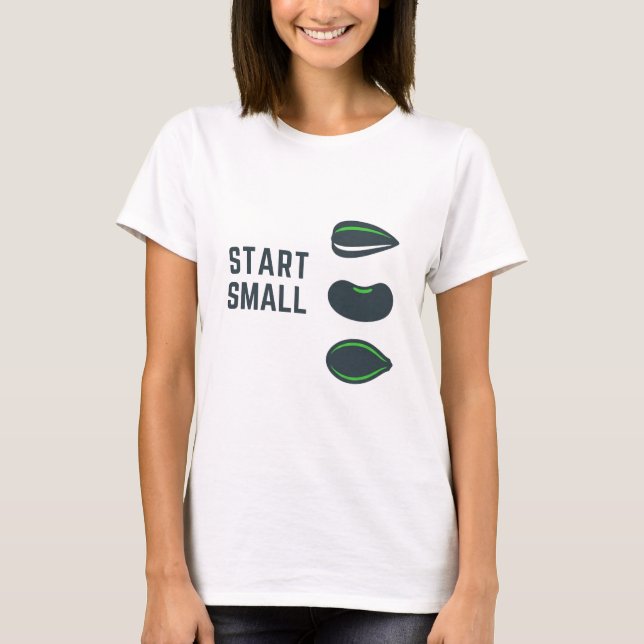 Start Small – Minimalist Gardener & Growth T-Shirt (Framsida)