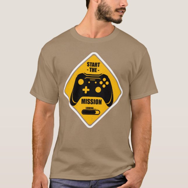 Start the Mission Video Game Gaming Gifts Gamers r T Shirt (Framsida)