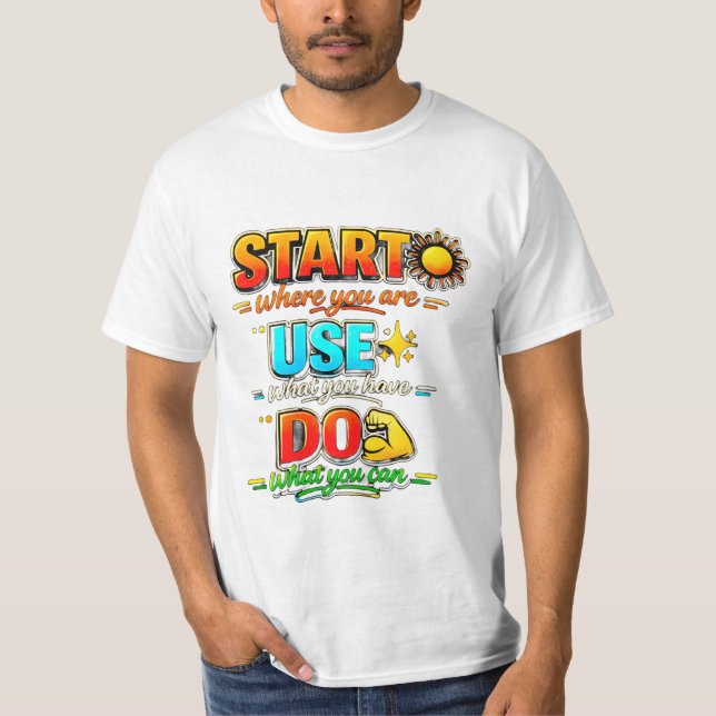 Start Use Do OG T-Shirt | Motivational Quote Tee  (Framsida)