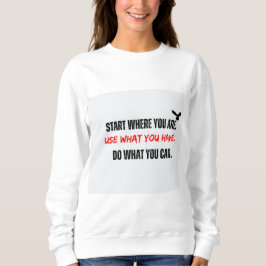 Start Where You Are Empowering Long Sleeve Top Red T Shirt