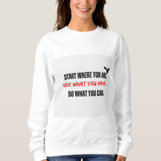 Start Where You Are Empowering Long Sleeve Top Red T Shirt