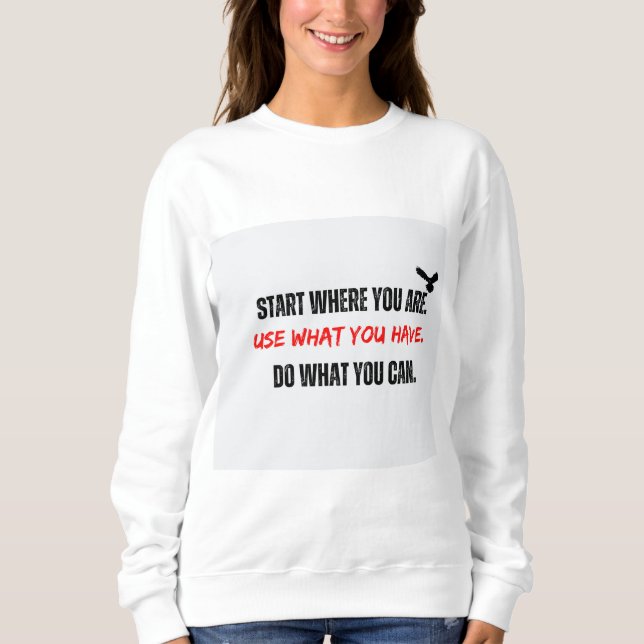 Start Where You Are Empowering Long Sleeve Top Red T Shirt (Framsida)