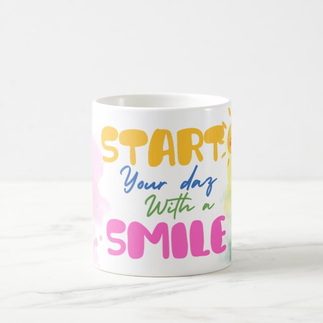 Start Your Day with a Smile – Cute  Kaffemugg (Center)