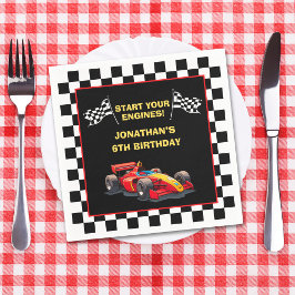 Start Your Engines! Fun Racing Driver Birthday Pappersservett