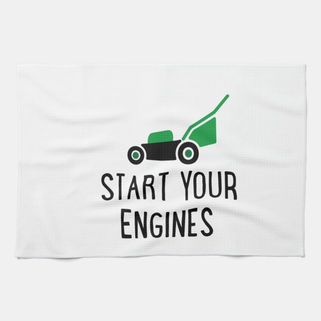 Start your Engines Lawn Mower Kökshandduk (Horisontell)