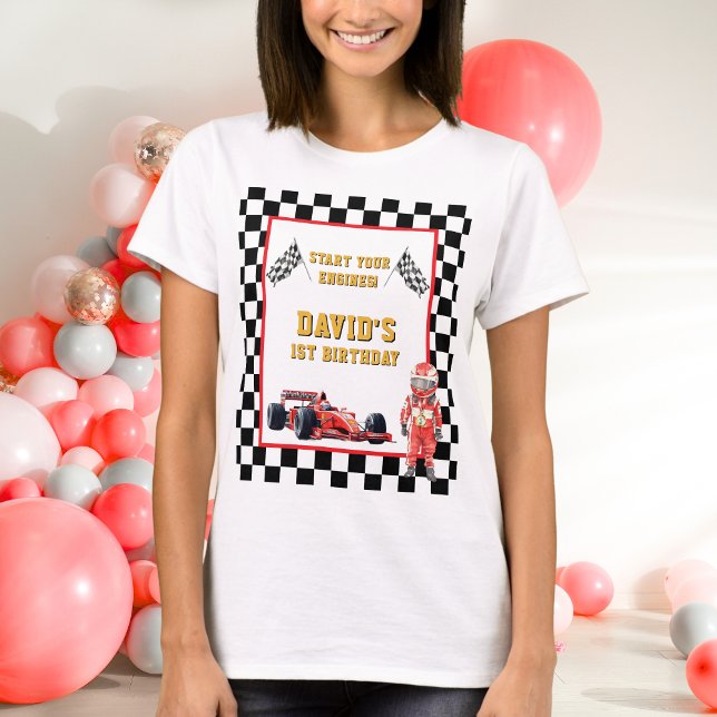 Start Your Engines Race Car 1st Birthday T Shirt (Skapare uppladdad)