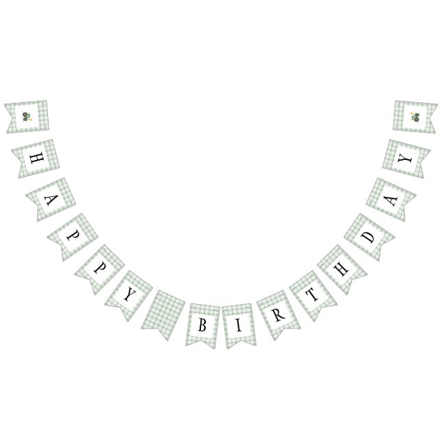 Start Your Tractor Birthday Bunting Flag Vimplar (Alla)