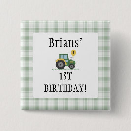 Start Your Tractor Square Button Knapp