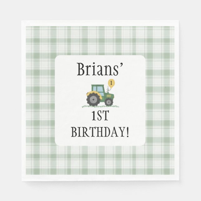 Start Your Tractor Square Paper Napkin Pappersservett (Framsidan)