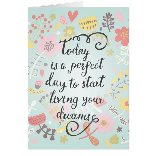 Starta att bo dina drömmar hälsningskort (Framsidan)