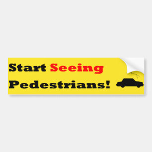 Starta att se gångare!! bildekal