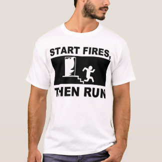 Starta avfyrar, då kör tee shirt