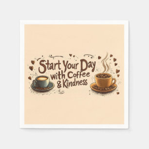 Starta din dag med kaffe- och kinditetsoffert pappersservett