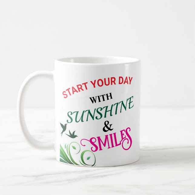 Starta din dag med solsken och sjömil-kaffe kaffemugg (Vänster)