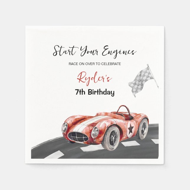 Starta Din Motor Alla Åldrar Födelsedag  Pappersservett (Framsidan)