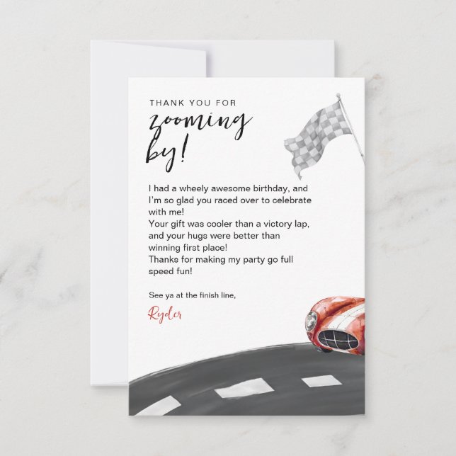 Starta Din Motor Födelsedag  Tack Kort (Framsida)