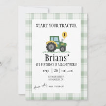 Starta din traktor barnkalas inbjudan