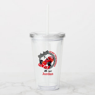 Starta dina motorer Red Tävling-bilarna vid vilken Take Away Mugg