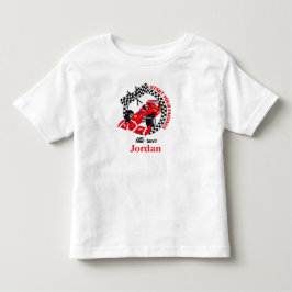 Starta Dina Motorer Röda Racingbil Födelsedagsfira T Shirt