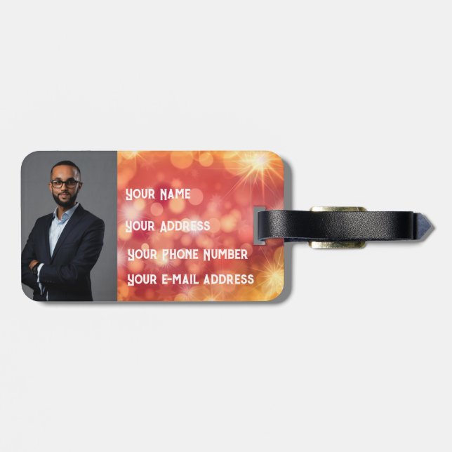 Starta ditt namn med G Luggage Tag Bagagebricka (Baksida Vågrät)