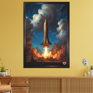 Starta en återloppsande återloppsraketer canvastryck